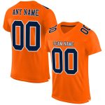 Orange Navy White Mesh Authentic Football Jersey - Customizable Team Apparel Custom Orange Navy-White Mesh Authentic Football