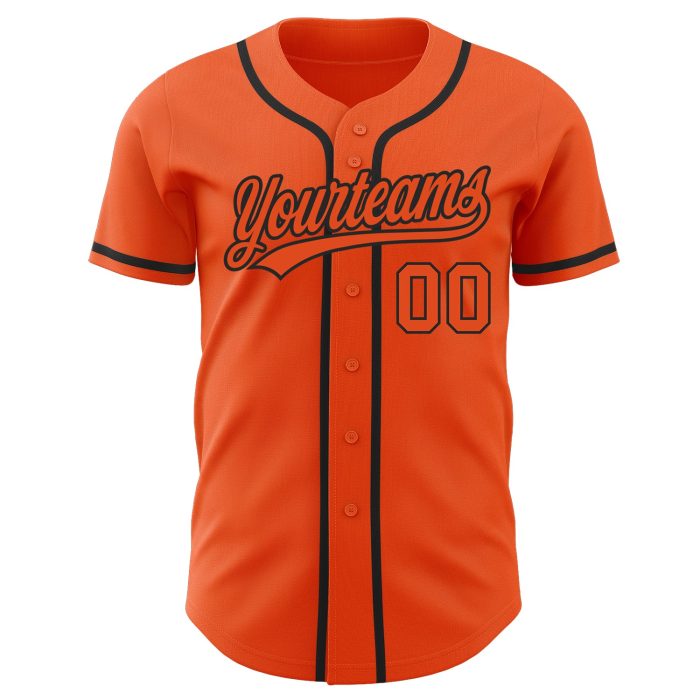 Custom Orange Black Baseball Jersey - Authentic Personalized Sports Apparel Custom Orange Orange-Black Authentic Baseball - Image 2