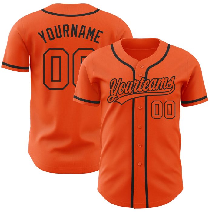 Custom Orange Black Baseball Jersey - Authentic Personalized Sports Apparel Custom Orange Orange-Black Authentic Baseball - Image 1