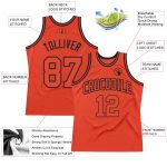 Custom Authentic Orange-Black Throwback Basketball Jersey - Unique Design, Comfortable Fit Custom Orange Orange-Black Authentic - Image 2