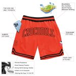 Custom Orange Black Basketball Shorts Authentic Throwback Design Custom Orange Orange-Black Authentic Throwback Basketball - Image 2