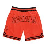 Custom Orange Black Basketball Shorts Authentic Throwback Design Custom Orange Orange-Black Authentic Throwback Basketball