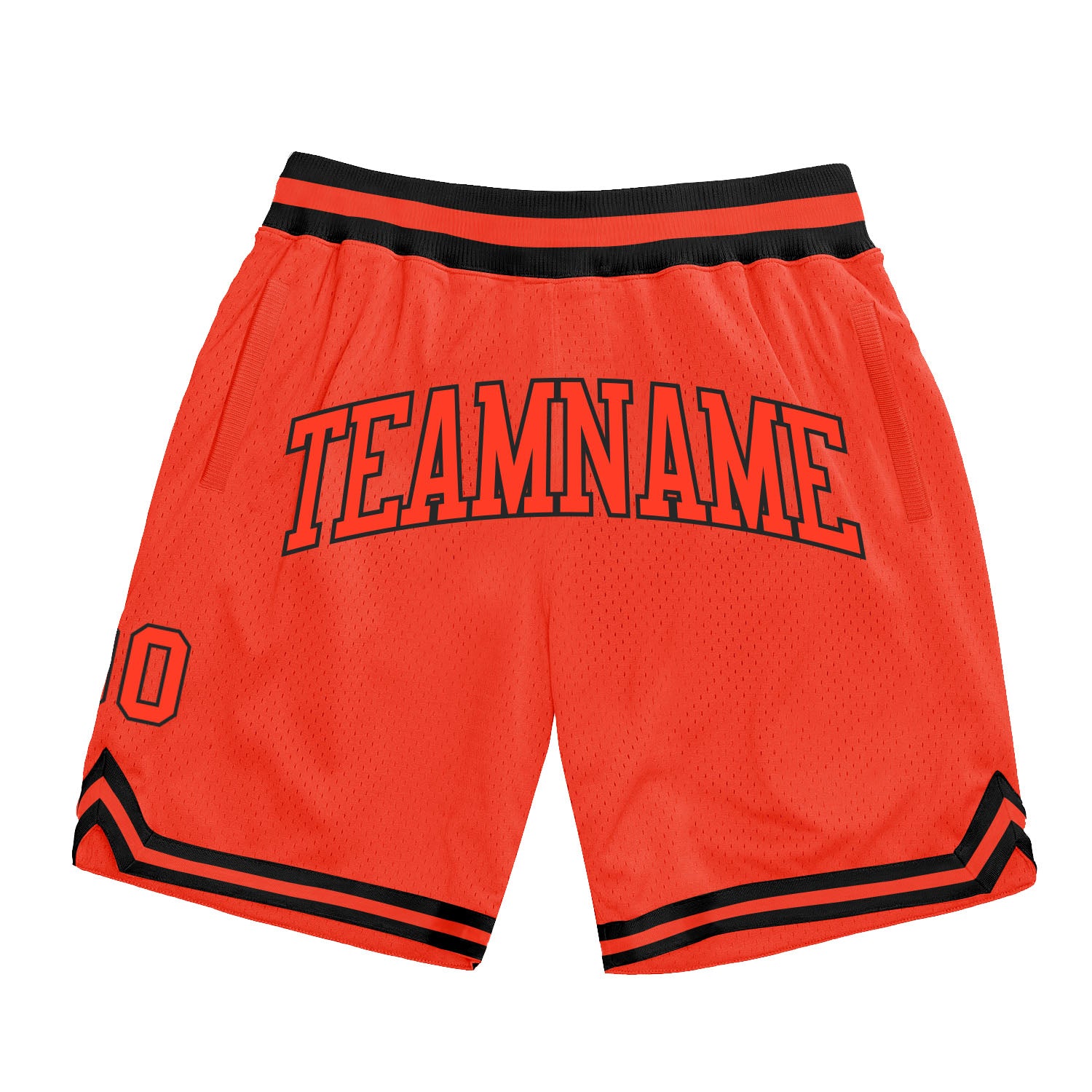 Custom Orange Black Basketball Shorts Authentic Throwback Design Custom Orange Orange-Black Authentic Throwback Basketball