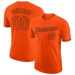 Custom Orange Black Performance T-Shirt for Men - Lightweight Breathable Activewear Custom Orange Orange-Black Performance
