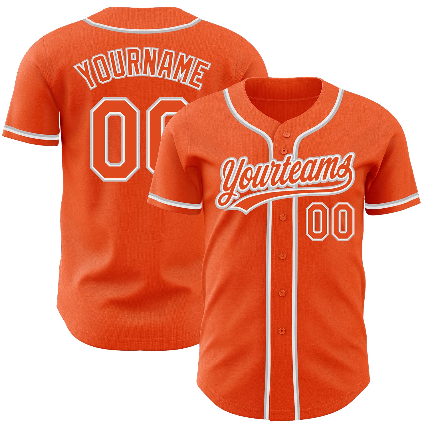 Custom Orange Gray Baseball Jersey - Authentic Jersey for Fans and Players Custom Orange Orange-Gray Authentic Baseball Jersey