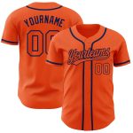 Custom Orange and Navy Baseball Jersey - Authentic Athletic Apparel Custom Orange Orange-Navy Authentic Baseball Jersey