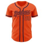 Custom Orange and Navy Baseball Jersey - Authentic Athletic Apparel Custom Orange Orange-Navy Authentic Baseball Jersey - Image 2