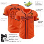 Custom Orange and Navy Baseball Jersey - Authentic Athletic Apparel Custom Orange Orange-Navy Authentic Baseball Jersey - Image 3