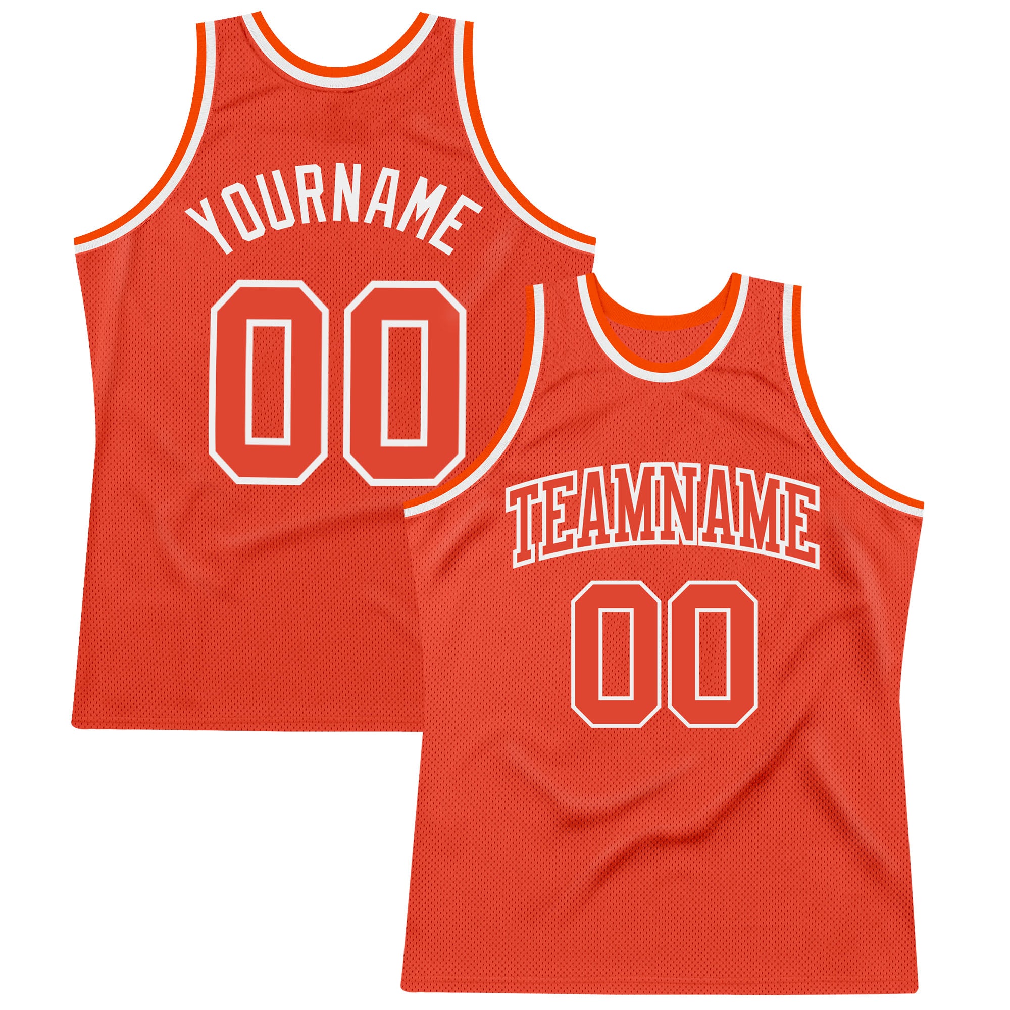 Custom Authentic Orange and White Throwback Basketball Jersey Custom Orange Orange-White Authentic Throwback Basketball Jersey