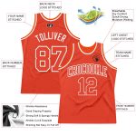 Custom Authentic Orange and White Throwback Basketball Jersey Custom Orange Orange-White Authentic Throwback Basketball Jersey - Image 2