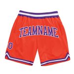 Custom Basketball Shorts - Authentic Throwback in Orange Purple White Custom Orange Purple-White Authentic Throwback Basketball