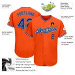 Custom Orange Black Baseball Jersey | Authentic Royal-Black Design Custom Orange Royal-Black Authentic Baseball Jersey - Image 3