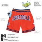 Custom Orange Basketball Shorts - Authentic Royal-White Throwback Design Custom Orange Royal-White Authentic Throwback Basketball - Image 2