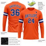 Custom Orange Long Sleeve Performance T-Shirt - Royal White Athletic Top Custom Orange Royal-White Long Sleeve Performance - Image 3
