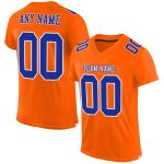 Custom Orange Royal White Authentic Football Jersey - Mesh Design for Comfort Custom Orange Royal-White Mesh Authentic Football