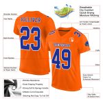 Custom Orange Royal White Authentic Football Jersey - Mesh Design for Comfort Custom Orange Royal-White Mesh Authentic Football - Image 2