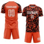 Custom Orange Black White Soccer Jersey Sublimation Uniform for Adults Custom Orange White-Black Sublimation Soccer Uniform - Image 2