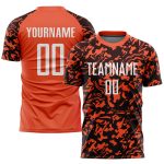 Custom Orange Black White Soccer Jersey Sublimation Uniform for Adults Custom Orange White-Black Sublimation Soccer Uniform