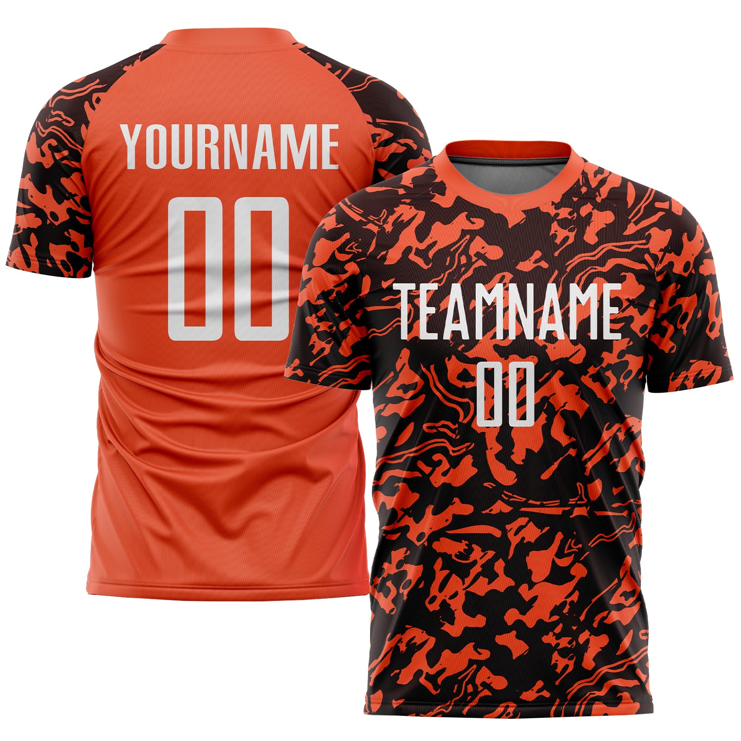 Custom Orange Black White Soccer Jersey Sublimation Uniform for Adults Custom Orange White-Black Sublimation Soccer Uniform
