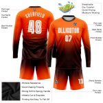 Custom Soccer Jersey Long Sleeve Fade Fashion in Orange White-Brown Sublimation Custom Orange White-Brown Sublimation Long - Image 3