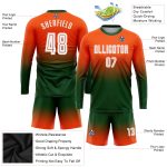 Custom Orange White-Green Fade Soccer Uniform Jersey Long Sleeve Sublimation Custom Orange White-Green Sublimation Long Sleeve - Image 3