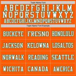 Custom Orange White Green Authentic Throwback Football Jersey - Mesh Design Custom Orange White-Kelly Green Mesh Authentic - Image 3