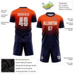 Orange White Navy Custom Soccer Uniform Jersey - Fashion Sublimation Fade Design Custom Orange White-Navy Sublimation Fade - Image 3
