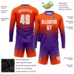 Custom Soccer Uniform Jersey - Orange White Purple Sublimation Long Sleeve Fade Fashion Custom Orange White-Purple Sublimation - Image 3