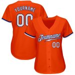 Custom Orange and White Baseball Jersey - Royal Authentic Design Custom Orange White-Royal Authentic Baseball Jersey - Image 2