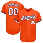 Custom Orange and White Baseball Jersey - Royal Authentic Design Custom Orange White-Royal Authentic Baseball Jersey