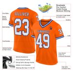 Custom Orange White-Royal Authentic Football Jersey - Mesh Throwback Style Custom Orange White-Royal Mesh Authentic Throwback - Image 2