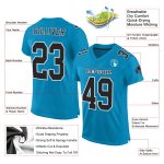 Custom Panther Blue Black-White Mesh Authentic Football Jersey for Men, Personalized Sports Apparel, Team Gear Custom Panther - Image 2