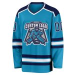 Custom Panther Hockey Jersey - Navy Blue & White Team Jersey for Men and Women Custom Panther Blue Navy-White Hockey Jersey - Image 2