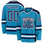 Custom Panther Hockey Jersey - Navy Blue & White Team Jersey for Men and Women Custom Panther Blue Navy-White Hockey Jersey
