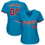 Panther Blue Red-White Custom Authentic Baseball Jersey for Men and Women Custom Panther Blue Red-White Authentic Baseball - Image 2