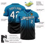 Panther Blue Black White Authentic Fade Fashion Baseball Jersey - Custom Design Custom Panther Blue White-Black Authentic - Image 2
