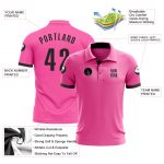 Custom Pink Black Golf Polo Shirt for Performance Wear - Stylish Athletic Apparel Custom Pink Black Performance Golf Polo - Image 3