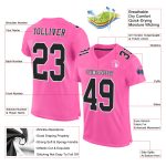 Custom Authentic Football Jersey - Pink Black White Mesh Design Custom Pink Black-White Mesh Authentic Football Jersey - Image 2