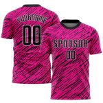 Custom Pink Black White Soccer Uniform Jersey Sublimation Design for Teams Custom Pink Black-White Sublimation Soccer Uniform
