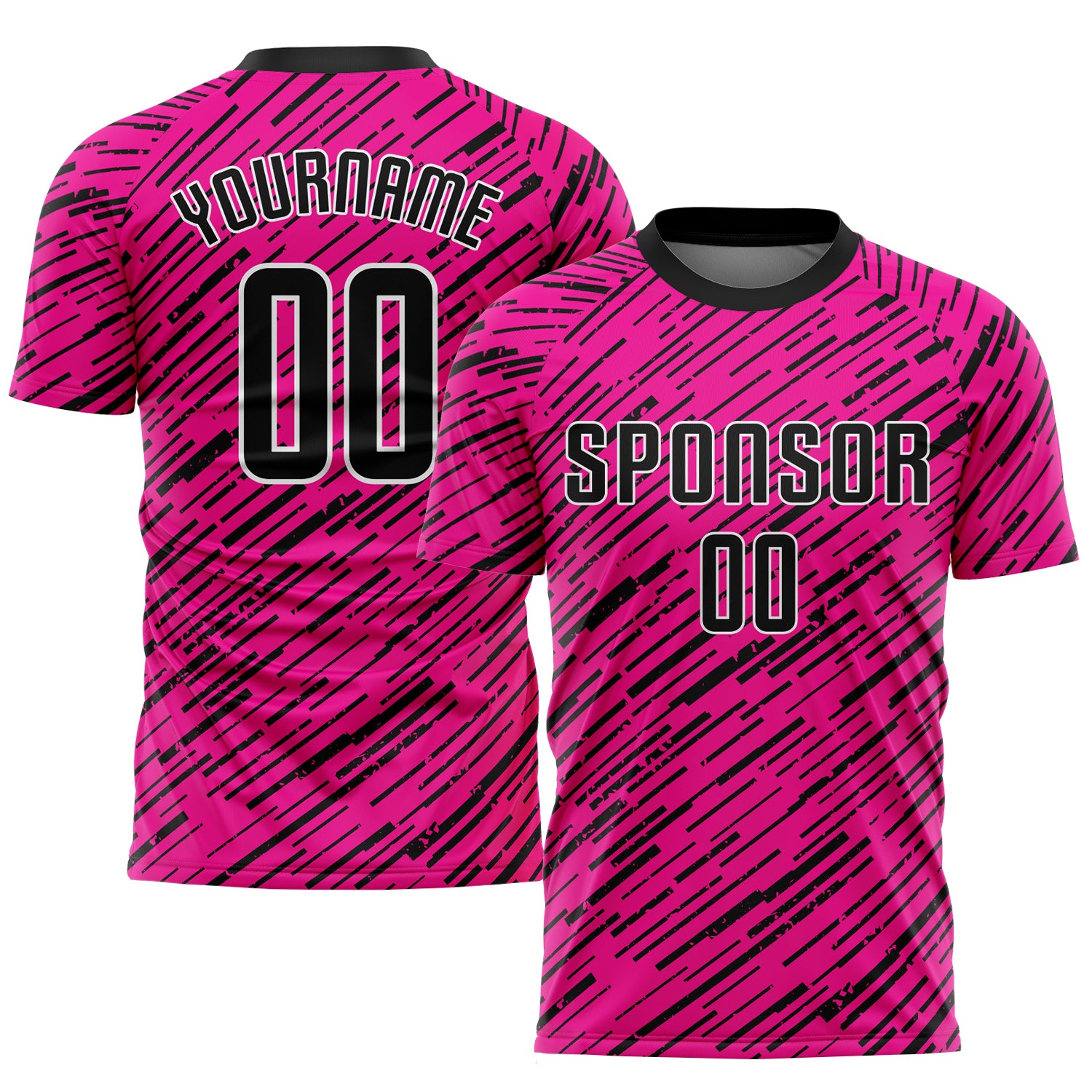 Custom Pink Black White Soccer Uniform Jersey Sublimation Design for Teams Custom Pink Black-White Sublimation Soccer Uniform