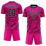 Custom Pink Black White Soccer Jersey Sublimation Uniform Style 5826 Custom Pink Black-White Sublimation Soccer Uniform Jersey - Image 2