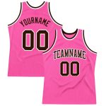 Authentic Throwback Basketball Jersey - Custom Pink Brown White Design Custom Pink Brown-White Authentic Throwback Basketball