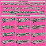 Custom Softball Jersey Unisex Pink Green-White Two-Button Design, Soft Fabric Custom Pink Green-White Two-Button Unisex Softball - Image 4