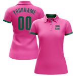 Custom Pink Kelly Green Performance Golf Polo Shirt for Men - Lightweight, Breathable, Ideal for Summer Rounds and Events - Image 2