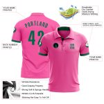 Custom Pink Kelly Green Performance Golf Polo Shirt for Men - Lightweight, Breathable, Ideal for Summer Rounds and Events - Image 3