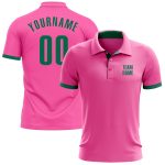Custom Pink Kelly Green Performance Golf Polo Shirt for Men - Lightweight, Breathable, Ideal for Summer Rounds and Events