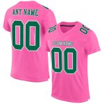 Custom Pink Kelly Green White Mesh Football Jersey - Authentic Team Apparel Custom Pink Kelly Green-White Mesh Authentic