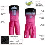 Custom Basketball Jersey Sublimation Round Neck Pink Light Blue Black White Custom Pink Light Blue Black-White Round Neck - Image 2