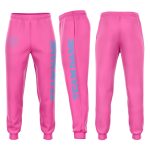 Custom Fleece Jogger Sweatpants in Pink and Light Blue for Women Custom Pink Light Blue Fleece Jogger Sweatpants