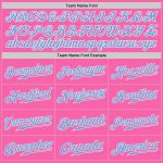 Custom Authentic Baseball Jersey in Pink, Light Blue, and White Custom Pink Light Blue-White Authentic Baseball Jersey - Image 4